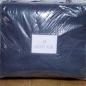Matouk Saleh King Coverlet Basketweave Anthracite NEW $472